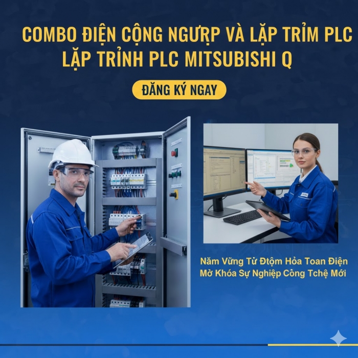 COMBO ĐIỆN CÔNG NGHIỆP VÀ LẬP TRÌNH PLC MITSUBISHI